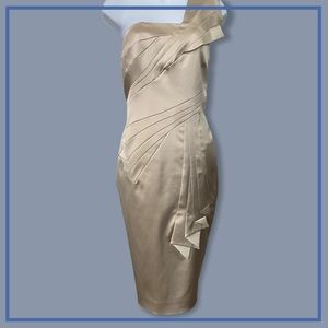 NWT - Karen Millen Champagne Dress - US 10